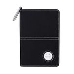 KOFULL Golf Scorecard Holder with Carabiner Clip Deluxe PU Leather Black-1 