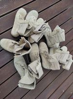 job lot of damaged Dutch army desert boots various sizes bust soles