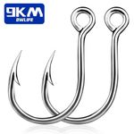 50Pcs Strong Inline Single Fishing Hook Wide Gap for Treble Replacement Lua Lure