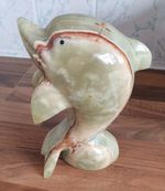 Vintage Hand Carved Onyx Marble Dolphin Figurine Statue 15cm