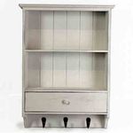 WOODEN FRENCH VINTAGE SHELF UNIT WITH DRAWER SHABBY CHIC WALL STORAGE UNIT WHITE