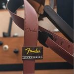 Fit Fender 2.3" Wide Adjustable Cotton Leather Electric Guitar Bass Strap