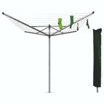 LARGE BLACK HEAVY DUTY ROTARY WASHING LINE COVER CLOTHES AIRER GARDEN PARASOL UK