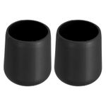 2Pcs Silicone Fishing Rod Butt Cushion Protector Cap Small, Black