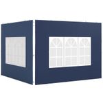Outsunny Gazebo Side Panels for 3x3(m) or 3x6m Gazebo Canopy, 2 Pack, Blue
