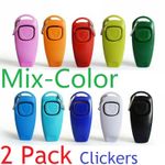 2 Pack DOG CLICKER & WHISTLE PET PUPPY TRAINING OBEDIENCE AGILITY TRAINER