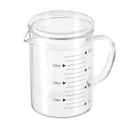 350ml Glass Measuring Cup 3.3 Borosilicate Glass Black Printed with Glass Lid
