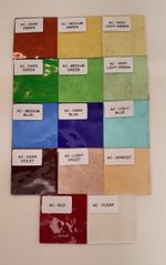 Stained Glass - Antique Cathedral Colours, Samples, 3mm Clear & 3mm Mirror.