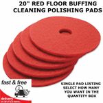 20" RED FLOOR PADS,BUFFING,CLEANING,POLISHING PADS,WET / DRY MAINTENANCE 51CM