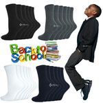 6 or 12 Pairs Boys Girls Cotton Rich School Socks Childrens Ankle Shoe Sizes 6-5