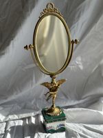 Vintage 1970s Brass Cherub Vanity Mirror Putti Hollywood Regency Decor