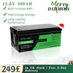 12V 300Ah LiFePO4 Battery Lithium Leisure Battery 15000+ Cycles BMS Off-grid RV
