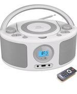 WISCENT Portable CD Player Bluetooth Boombox FM Radio USB AUX Headphone Jack