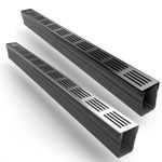 PVC Threshold Drainage Channel with Aluminum Grating (1m) | Outdoor Garden Drain