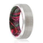 HIRAM | Tungsten Box Elder Wood Inlay Ring 8MM