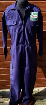 Superb Classic Castrol Badged Navy Boiler Suit Polycotton Overalls XXL 49-52"