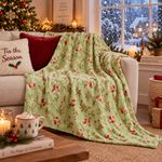 Christmas Wishes Festive Robin Design Fleece Blanket Throw 120x150cm