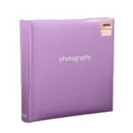 Purple Large Memo Slip In Case  Photo Album Holds  200 Photos  "6 x 4"- SM200PE