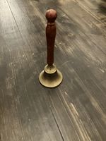 Vintage Brass Hand Bell Wooden Handle