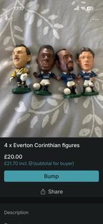 Everton Corinthian Microstars Football Figures x4 - Corinthians - Clubs F-K