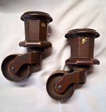 Pair of Very Rare Antique Grand Piano Castors Stamped with Makers Name.