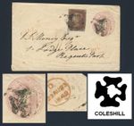 QV The Very Scarce COLESHILL  Maltese Cross on Embossed Cover 22nd August 1842