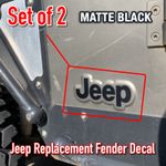 2X MATTE BLACK 2002-06 Jeep Wrangler Lower Front Fender Decals FREE SHIP