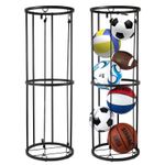 URMMIY Garage Ball Storage Rack - Wall-Mounted Vertical Ball Holder for