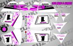 suzuki lt50 quad graphics stickers decals name & number mx laminate white pink 