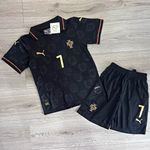 PUMA Portugal Kids Full Football Kit Shirt & Shorts Ronaldo 7 Black/Gold