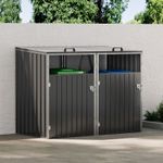 Double Wheelie Bin Storage Metal Store Cover Garden Rubbish Dustbin 2 Shed Cabin