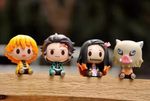 Demon Slayer – 4 Piece Mini Figure Set (5CM) Cute, Adorable, Kawaii – Anime Gift