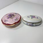Vintage Limoges France Trinket Box Hand Painted Floral Lot of 2