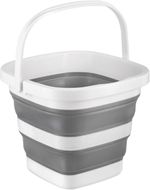 Collapsible Bucket 5L Foldable Silicone Bucket Grey Camping Cleaning Multiuse