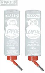 2 X 600ml CLASSIC WATER BOTTLE FOR SMALL ANIMAL RABBIT HUTCH CAGE WATER FEEDER