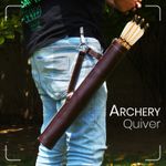 Back/Side Arrow Quiver Genuine Leather Arrow Holder Traditional Handmade Quivers