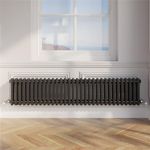 Traditional Colosseum Double Bar Column Radiator Black - 300x1460mm 32 Tubes