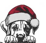 Embroidered Rhodesian Ridgeback in Christmas Santa Hat HAND TOWEL Personalized