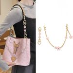 New Pink Sakura Cherry Blossom Bag Charm Chain Purse Accessory Handbag Deco
