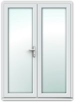 White UPVC French Door 1490mm x 2090mm In Stock 7 Day Delivery