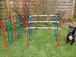 Dog Agility Basic 3x 75cm Jump or Weave Set by Jessejump Agility