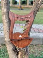 18 Metal Strings Lyre Harp Brown Rosewood Lyre Harps With Key, String And Bag