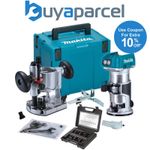 Makita DRT50Z 18v XR Brushless Cordless 1/4" Router + Plunge Base +12P Trend Set