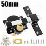50MM Long Throw Double Locking Gate Lock SECURITY Garage Rim Lock with 5 KEYS