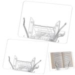 INTERWARM 2Pcs Acrylic Book Stand for Reading, 2 Style Angle Adjustable Book...