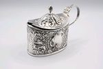 Antique Sterling Silver Mustard Pot Mint Cranberry Condiment Usable Vintage 1896