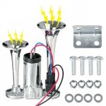 600DB Super Loud Train Air Horn Kit 12V Truck Car Dual Trumpet + Air Compressor