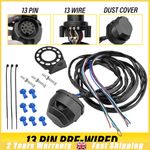 13 Pin Pre Wired Socket For Tow Bar Electrics With 1.5m Cable Caravan Trailers
