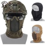 Tactical Balaclava Steel Mesh Face Mask Camo Full Hat Neck Scarf Airsoft Outdoor