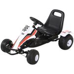 HOMCOM Child's Racing-Style Pedal Go Kart w/ Brake Gears Steering Wheel Seat